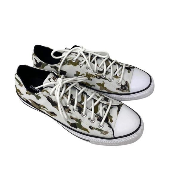 Converse Ctas OX Low Top Khaki White Canvas Men’s Size Sneakers Custom 166177F - Picture 6 of 10